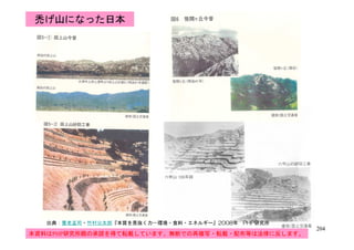 禿げ山になった日本
204
204
本資料はPHP研究所殿の承諾を得て転載しています。無断での再複写・転載・配布等は法律に反します。
出典：養老孟司・竹村公太郎『本質を見抜く力―環境・食料・エネルギー』2008年 PHP研究所
 
