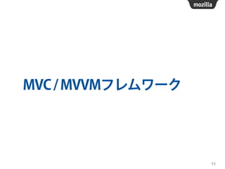 MVC/MVVMフレムワーク
11
 