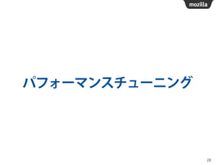 パフォーマンスチューニング
28
 