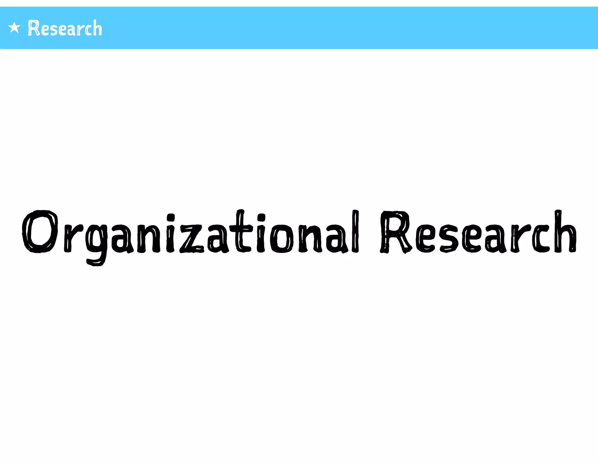 Organizational Research
1 Research
 