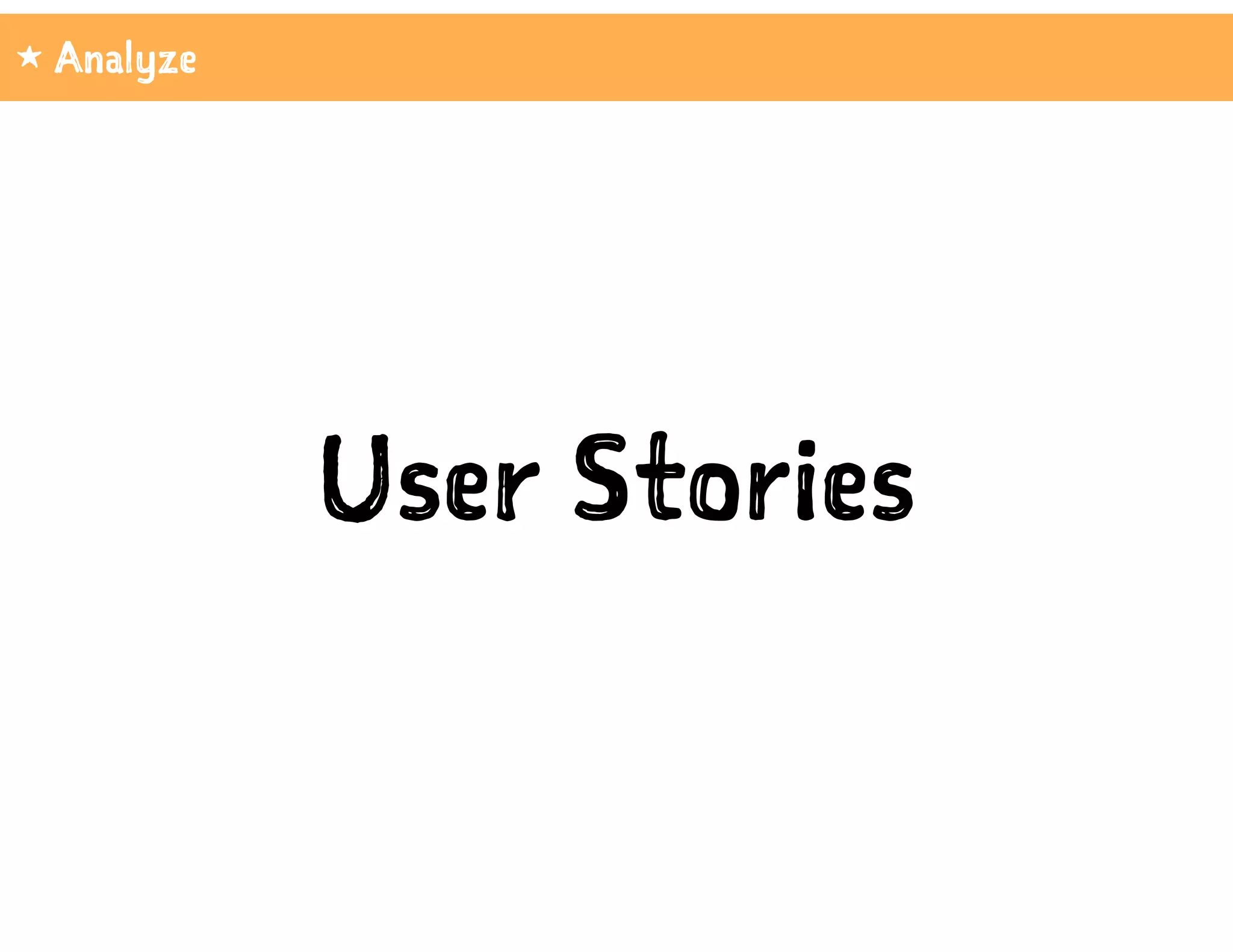 User Stories
1 Analyze
 