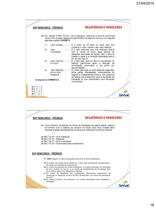21/04/2014
18
RELATÓRIOS E PARECERES02º SEM/2012 - TÉCNICO
RELATÓRIOS E PARECERES02º SEM/2012 - TÉCNICO
01º SEM/2012 - TÉCNICO
 