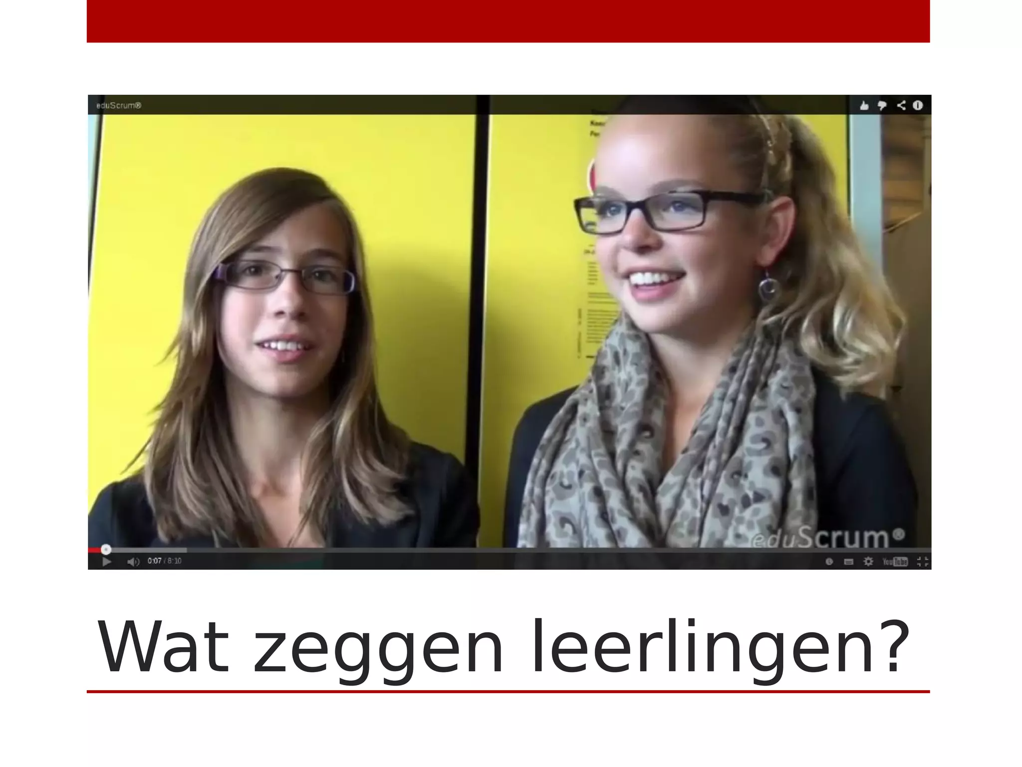 Wat zeggen leerlingen?
 