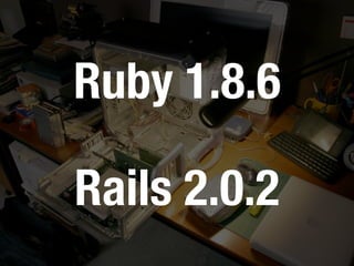 Ruby 1.8.6 
Rails 2.0.2 
 