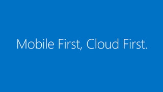 Mobile First, Cloud First.
 