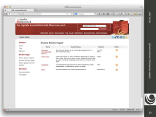 Steffen 
Hankiewicz, 
intranda 
GmbH 
15 
06.05.2014 
 