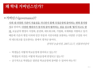 9/ 12
? ?? ???????
?????(governance)?
?? ? ??? ??? ???? ???? ?? ????? ???? ?? ???
?? ???, ??? ???? ??? ?????? ?? ??? ????? ?
?. ???? ??? ???, ???, ?????, ???, ???? ???? ??
??? ??? ?? ??? ?? ??? ????? ???? ??? ??? ??
? ????? ????? ??? ??? ???.
??? ????, 2007.12.17, ??????
C ???? ??? ????? ???? ????
???? ??? ??? ????? ???? ????
C ????? ???? ??? ????? ??? ? ??? ????
 