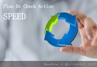 Plan Do Check Action
SPEED
SharePoint の 良いつかいかた とは？
 