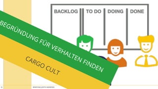 BERATUNG JUDITH ANDRESEN MIT VOLLGAS AN DIE WAND22
CARGO CULT
BEGRÜNDUNG FÜR VERHALTEN FINDEN
 