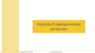 BERATUNG JUDITH ANDRESEN MIT VOLLGAS AN DIE WAND27
SWBLMImplizite Projektparameter
benennen
 