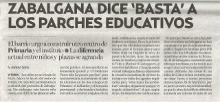 (1) Zabalgana dice basta a los parches educativos. Diario de noticias 2014/05/14