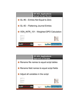 Learn to Effectively Script in ACL – The Keys To Getting Started and ...