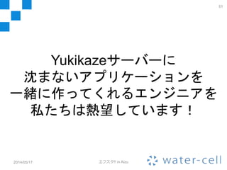51
2014/05/17 エフスタ!! in Aizu
ぶっちゃけ
「雪風は沈みません！」
をいつかやりたいだけ
 
