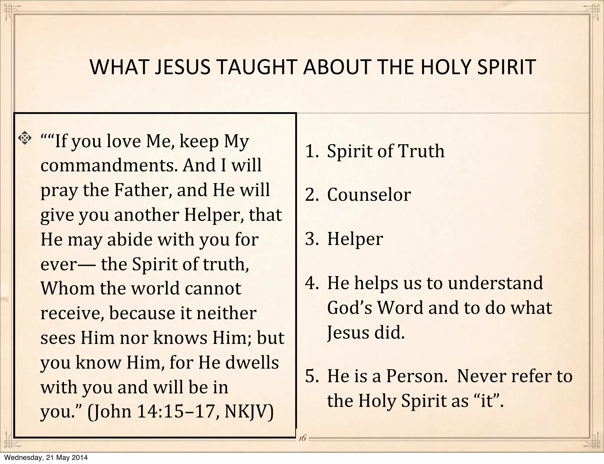 Jesus and the Holy Spirit | PDF