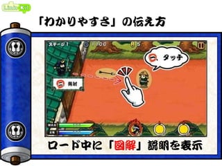 「わかりやすさ」の伝え方
ロード中に「図解」説明を表示
 