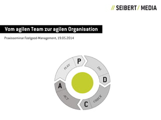 Vom agilen Team zur agilen Organisation
Praxisseminar Feelgood-Management, 19.05.2014
 