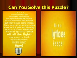 Can You Solve this Puzzle?
 