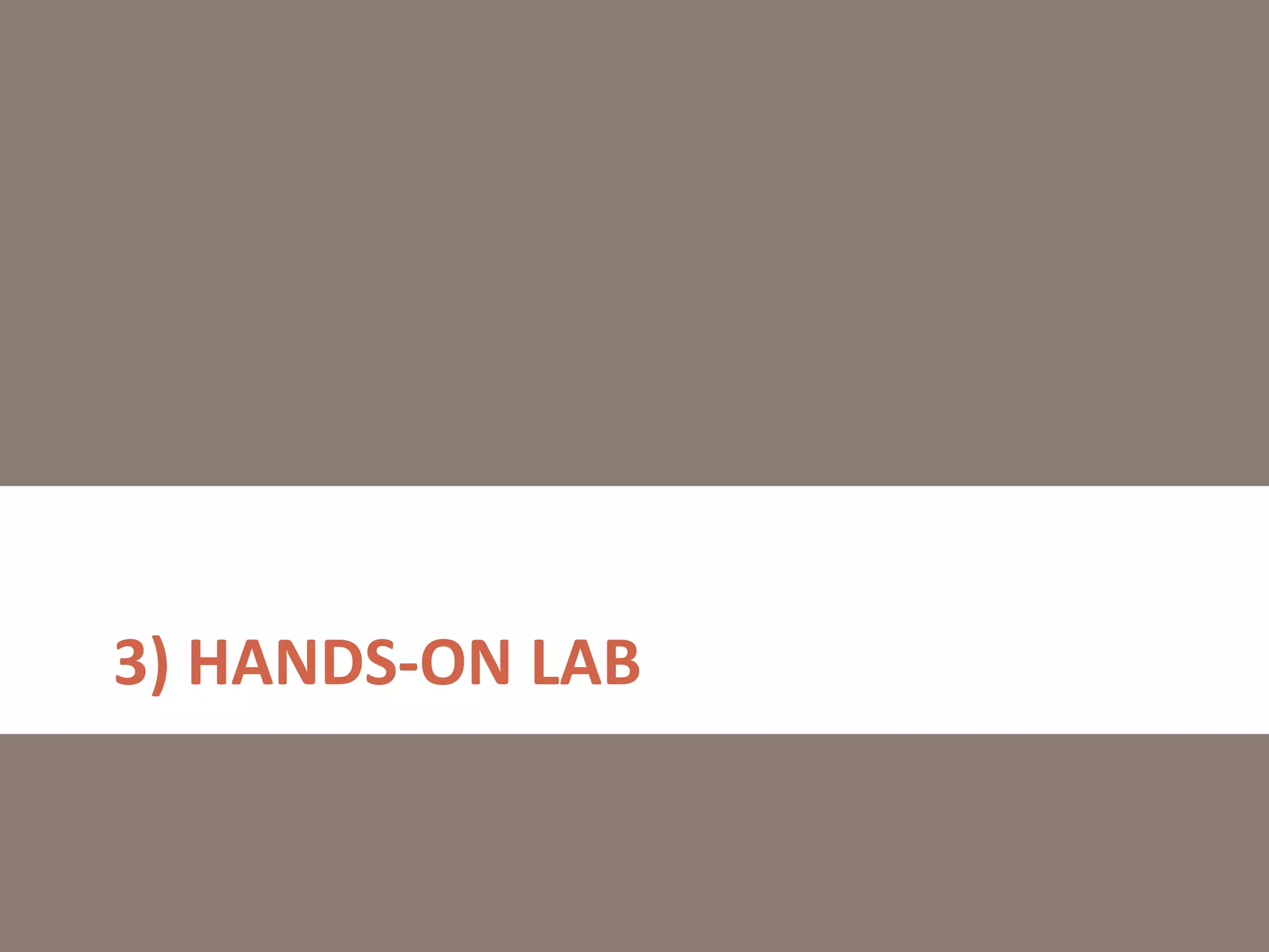 3) HANDS-ON LAB
 