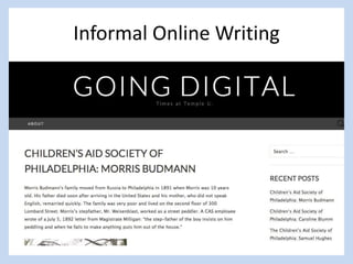 Informal Online Writing
 
