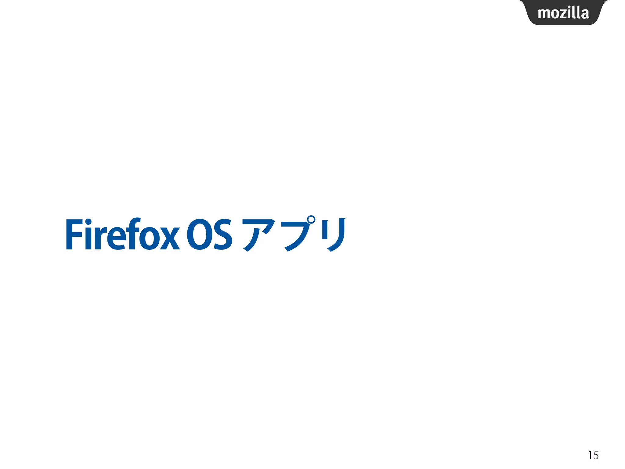 FirefoxOSアプリ
15
 