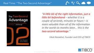 © Copyright 2000-2014 TIBCO Software Inc.
Real Time: “The Two-Second Advantage”
“A	
  li&le	
  bit	
  of	
  the	
  right	
...