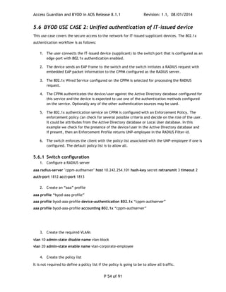 Alcatel-Lucent OmniSwitch 6860/E AOS 8.1.1 Access Guardian and BYOD ...