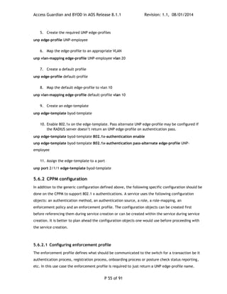 Support Unp Alcatel-Lucent OmniSwitch 6860/E AOS 8.1.1 Access Guardian and BYOD ...