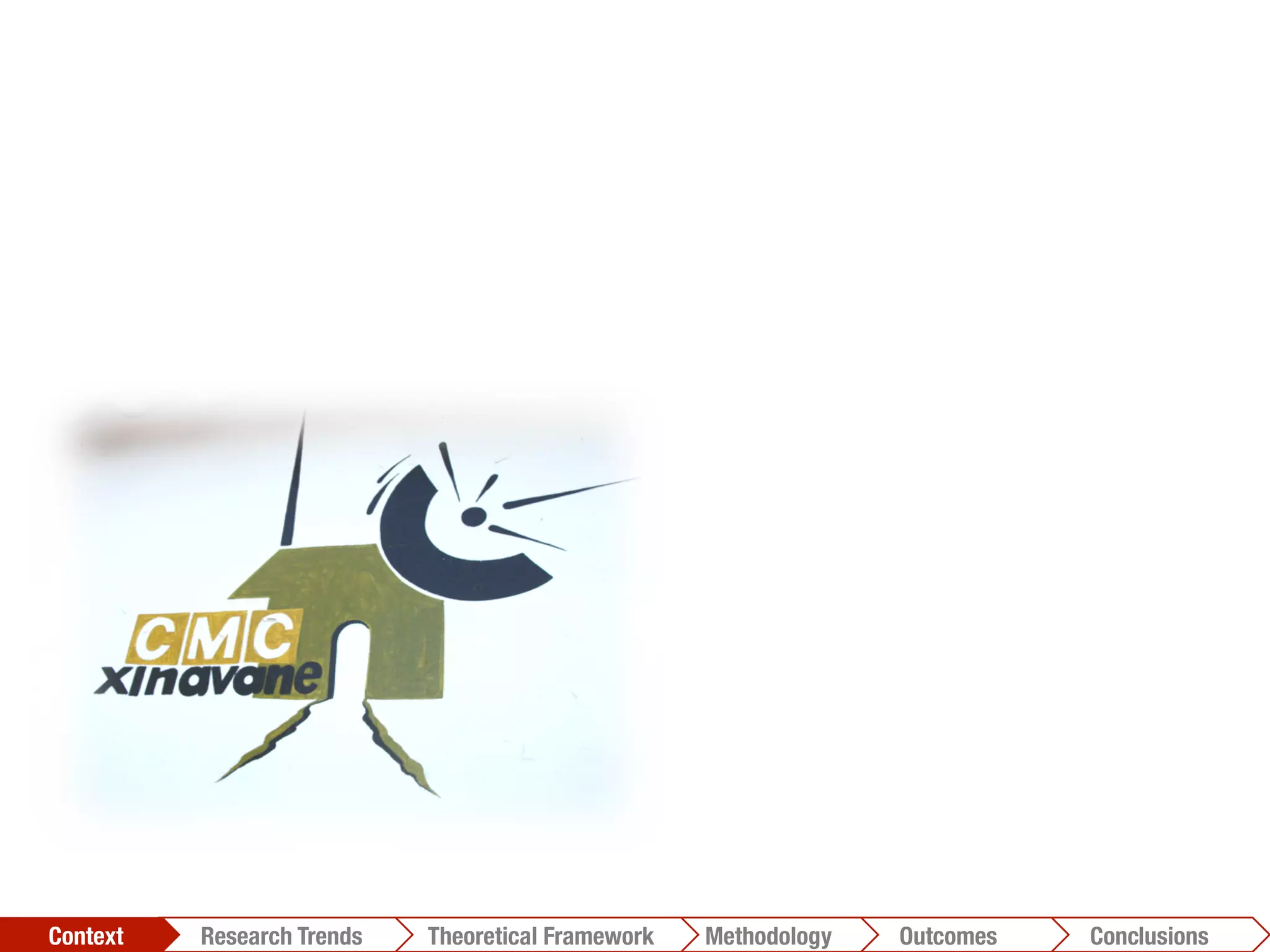 Conclusions	
  Outcomes	
  Methodology	
  Theoretical Framework	
  Research Trends
Context
 