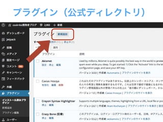 プラグイン（公式ディレクトリ）
 