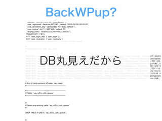 BackWPup?
DB丸見えだから
 