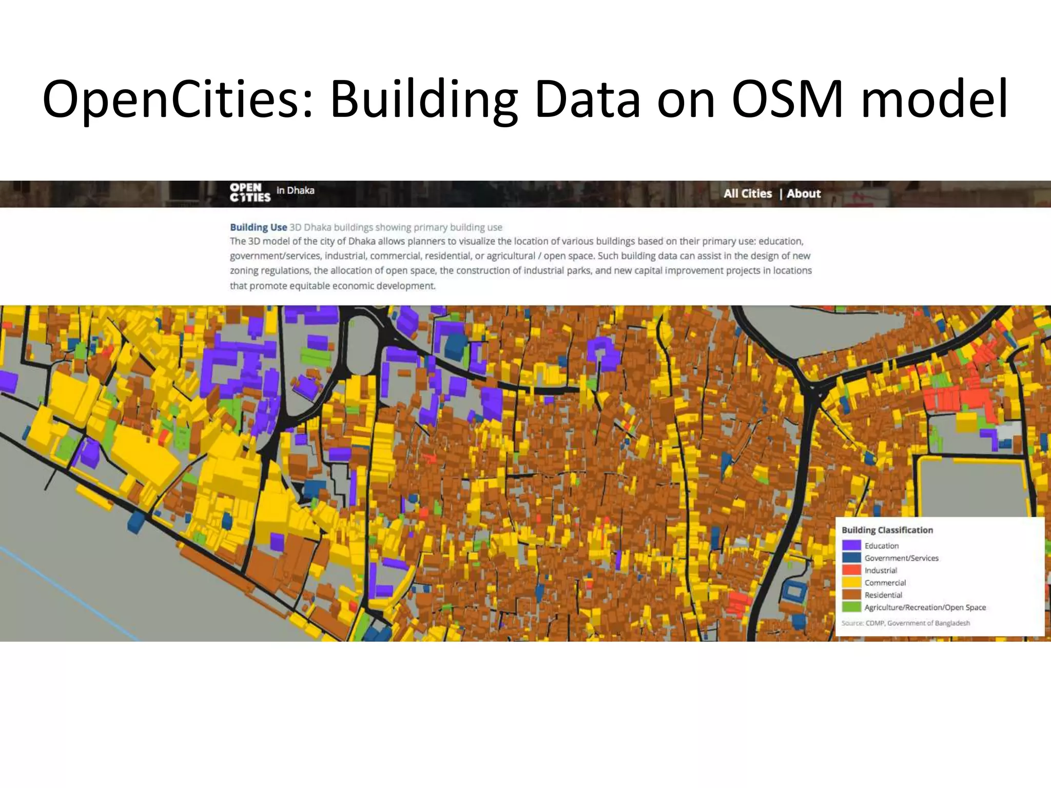 OpenCities: Building Data on OSM model
 