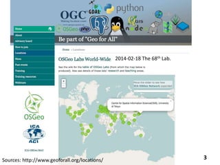 3
2014-02-18 The 68th Lab.
Sources: http://www.geoforall.org/locations/
 