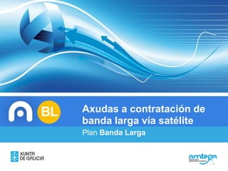 TÍTULO TEMATÍTULO TEMA
Axudas a contratación de
banda larga vía satélite
Plan Banda Larga
BL
1
 