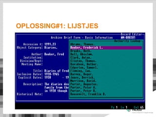 OPLOSSING#1: LIJSTJES
lijsten
afspraken
maar: veel werk
maar: probleme uitwisselbaarheid blijft
 