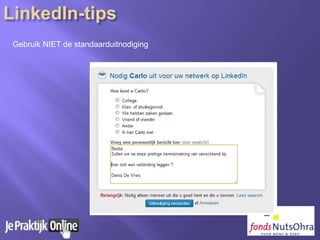 Gebruik NIET de standaarduitnodiging
 