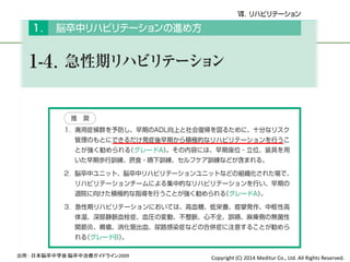 Copyright (C) 2014 Meditur Co., Ltd. All Rights Reserved.出所： 日本脳卒中学会 脳卒中治療ガイドライン2009
 