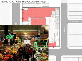 MISSIONST
CAPPST
16TH ST
ADAIR ST
RETAIL TO ACTIVATE THE PLAZA AND STREET
15’
15’
3’
 