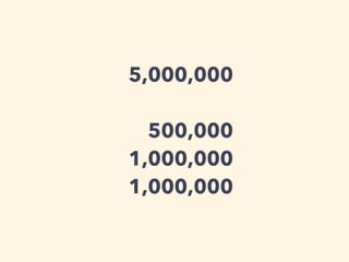 5,000,000
!
500,000
1,000,000
1,000,000
 