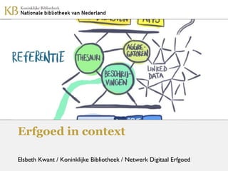 Erfgoed in context
Elsbeth Kwant / Koninklijke Bibliotheek / Netwerk Digitaal Erfgoed
 
