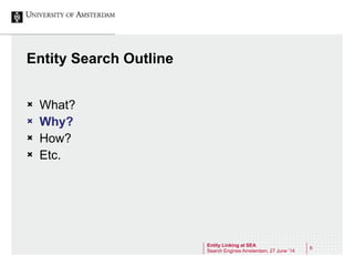 David Graus - Entity Linking (at SEA), Search Engines Amsterdam, Fri June 27th