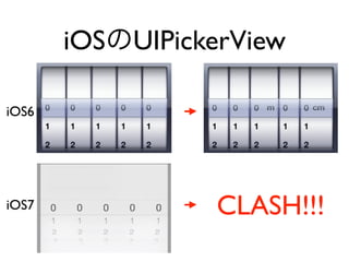 iOSのUIPickerView
iOS6
iOS7 CLASH!!!
 