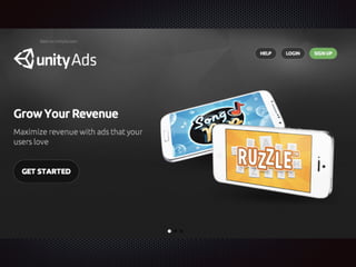 Unity Ads DashBoard
https://my.appliﬁer.com/
管理画面
名前がまだ「EVERYPLAY GameAds」になってる
 