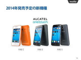 2014年発売予定の新機種
19
FIRE C FIRE E FIRE S
 