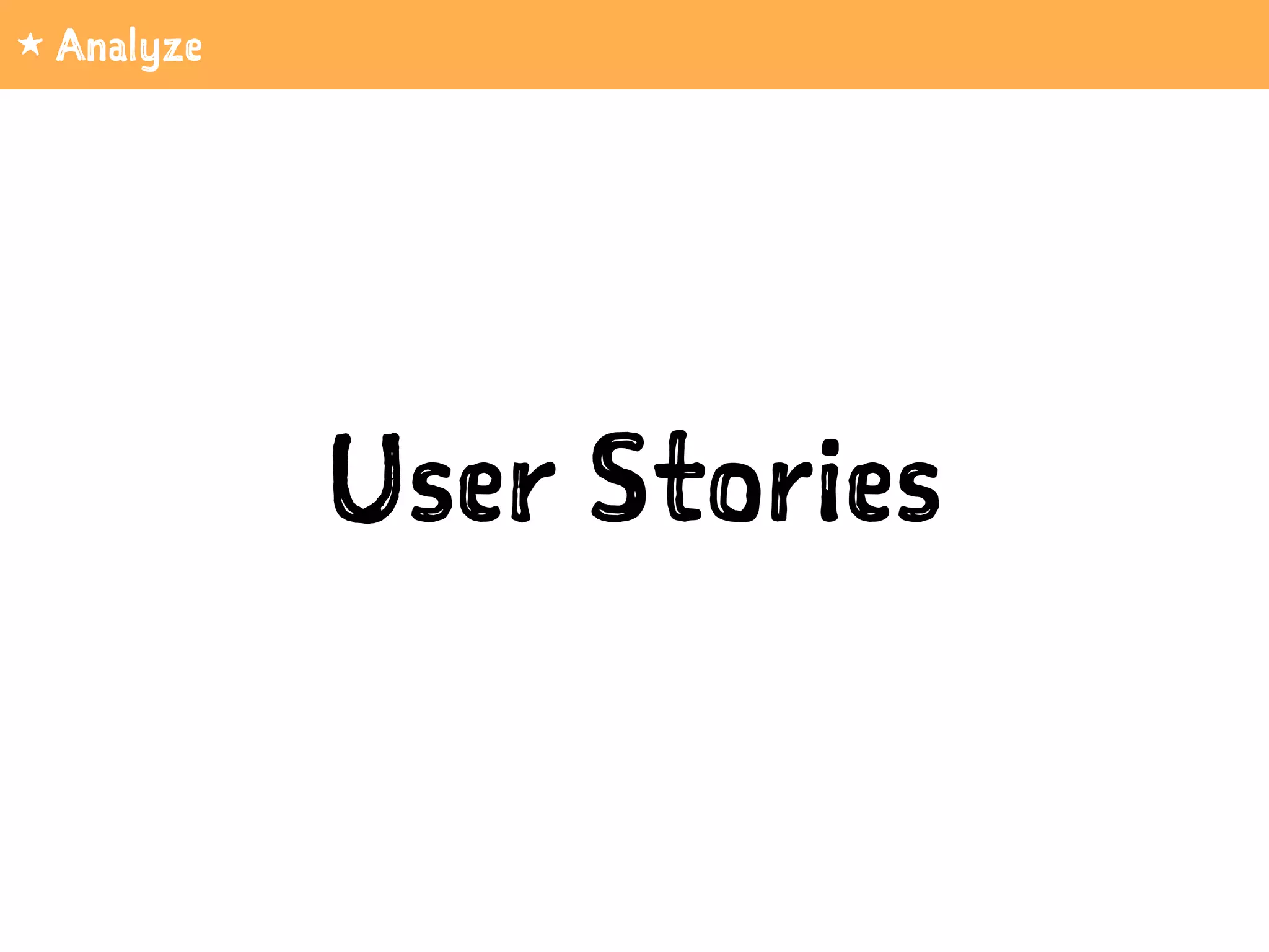 User Stories
1 Analyze
 