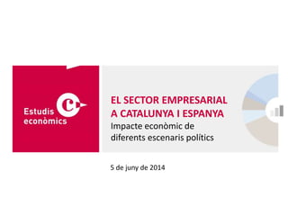 5 de juny de 2014
EL SECTOR EMPRESARIAL
A CATALUNYA I ESPANYA
Impacte econòmic de
diferents escenaris polítics
 