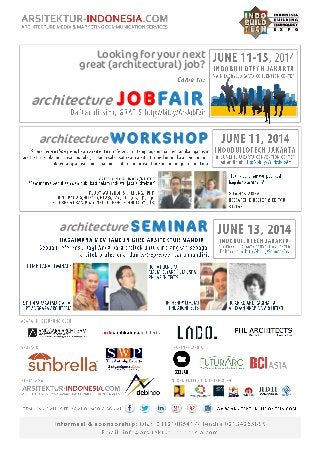 architecture WORKSHOP
architecture SEMINAR
Looking for your next
great (architectural) job?
architecture JOBFAIR
 