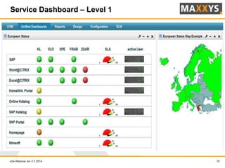 Service Dashboard – Level 1
e2e-Webinar am 2.7.2014 10
 