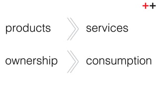 products "services! 
! 
ownership "consumption! 
 