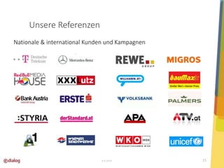 Unsere Referenzen 
Nationale & international Kunden und Kampagnen 
4.4.2014 15 
 