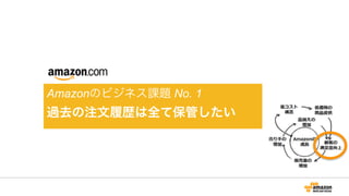 Amazonのビジネス課題 No. 1
過去の注文履歴は全て保管したい
 